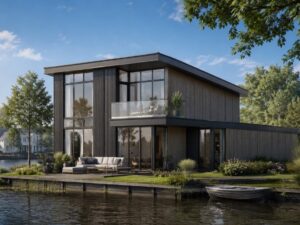 nieuwbouw markante woning langs de Oude Rijn te Hazerswoude-Rijndijk