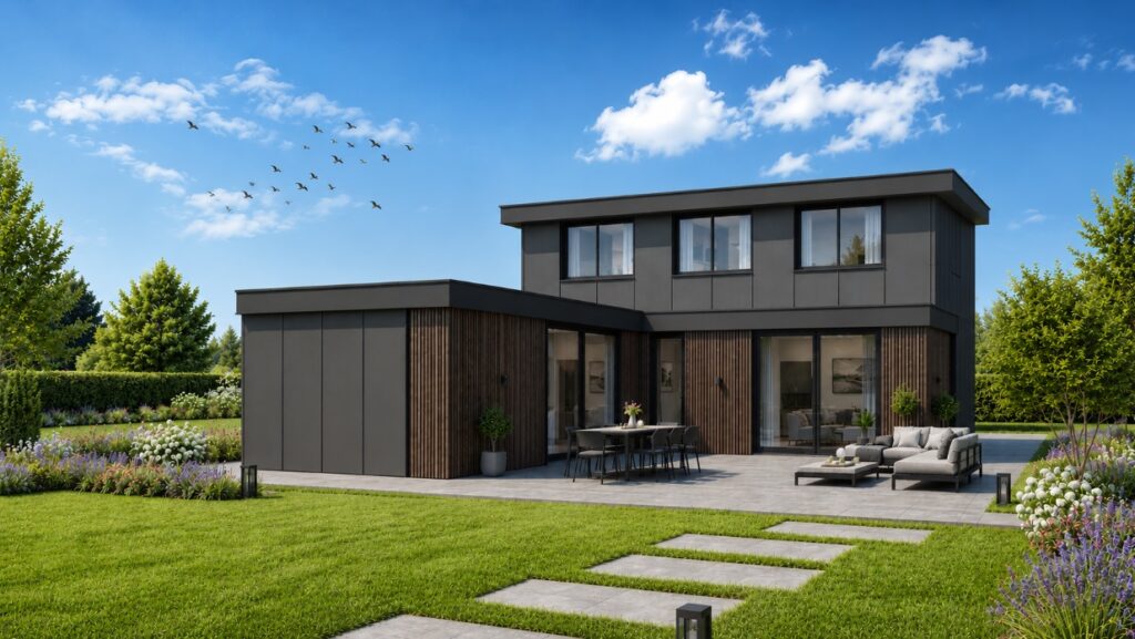 nieuwbouw markante woning langs de Oude Rijn te Hazerswoude-Rijndijk