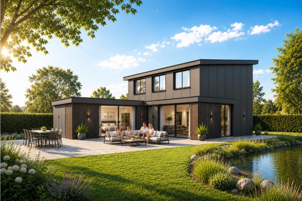 nieuwbouw markante woning langs de Oude Rijn te Hazerswoude-Rijndijk